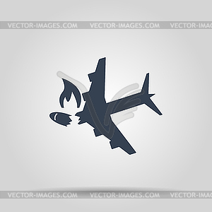 Airplane Crash icon - vector image