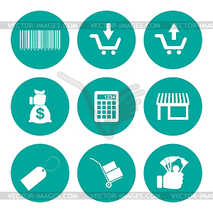 Shopping icons set - vector clip art