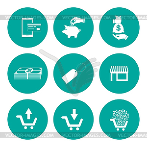 Shopping icons set - vector image