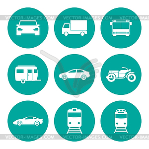 Transportation icons. Flat design style - vector image