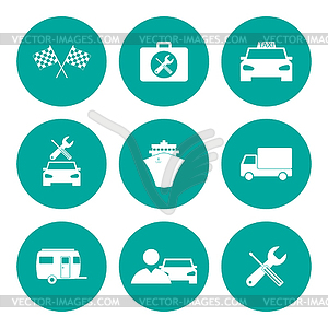 Transportation icons. Flat design style - vector EPS clipart