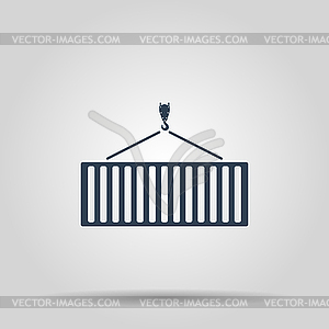 Crane moving container icon - royalty-free vector image