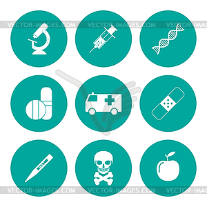 Medical iconst. Flat - vector clipart