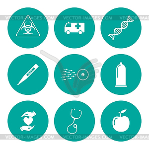 Medical iconst. Flat - vector EPS clipart
