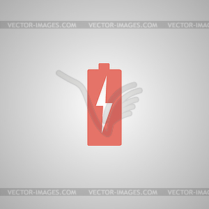 Flat Battery Sign Charging Energy - vector clipart