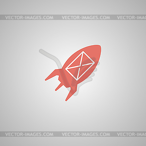 Rocket with an icon - vector clip art