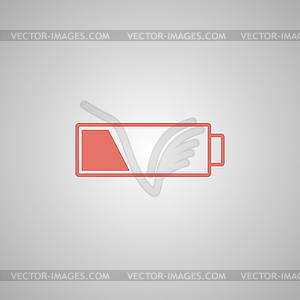 Battery icon. Flat design style - royalty-free vector clipart