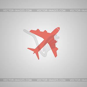 Plane icon. Flat design style - color vector clipart