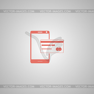 Mobile payment icon - royalty-free vector clipart