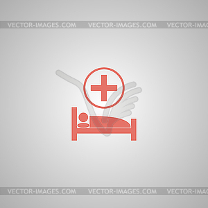 Hospital bed. Flat design style - vector clipart