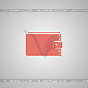 Wallet with cash simple icon.  - vector clipart