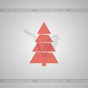 Christmas tree. Flat design style - royalty-free vector clipart