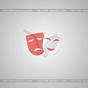 Theater icon with happy and sad masks - vector clip art