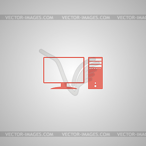 Computer icon. Flat design style - color vector clipart