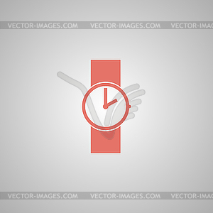 Wristwatch icon. Flat design style - royalty-free vector clipart