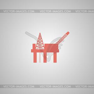 Oil platform icon - color vector clipart