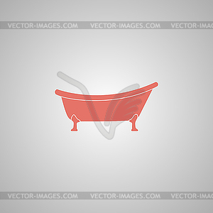 Bathtub Icon. Flat design style - color vector clipart