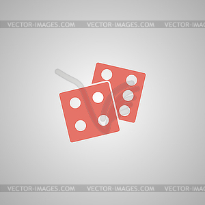 Dice icon. Flat design style - vector clip art