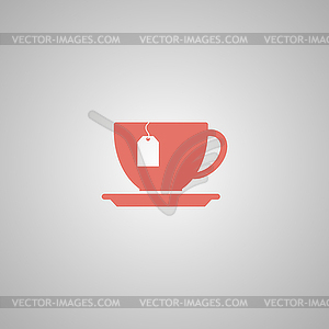 Cup with tea bag icon - vector clipart