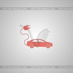 Electric car icon. Flat design style - vector clipart / vector image