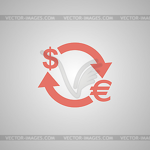 Money convert icon. Euro Dollar - vector clipart