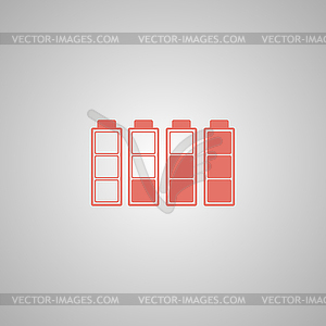 Set of battery charge level indicators - vector image