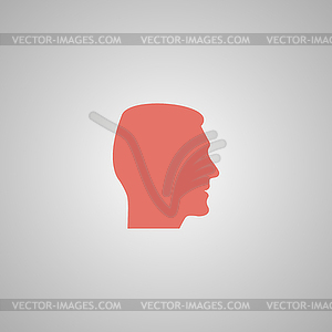 Head icon. Flat design style - vector clip art