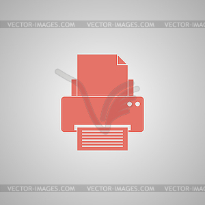 Print icon. Flat design style - vector clipart