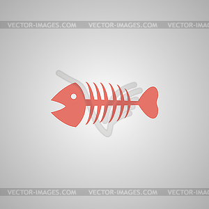 Fish skeleton. Flat - vector clipart