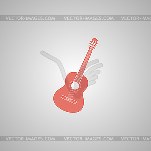 Acoustic guitar icon - royalty-free vector clipart