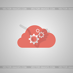 Cloud with gears - vector image