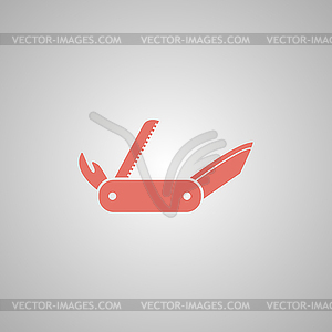 Swiss knife icon. Flat - vector clipart