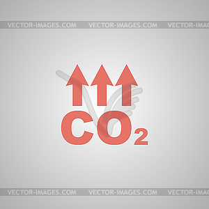 Химия знак. Значок углекислый газ СО2 - изображение в векторе / векторный клипарт