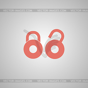 Lock icon. Flat - vector clipart