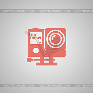 Action camera outline monochrome icon. Extreme cam - vector clipart