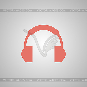 Headphone icon Flat - vector clipart
