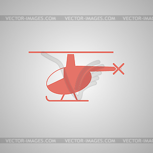 Helicopter icon. Flat - vector image