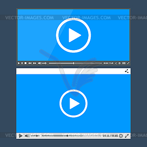 Flat clean video player for web - vector clip art