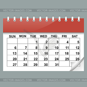 Calendar in flat style - vector clip art