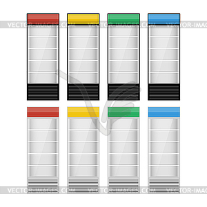 Fridges with glazed door - vector clipart