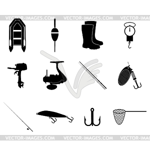 Fishing Icons Set. concept for design - vector clipart