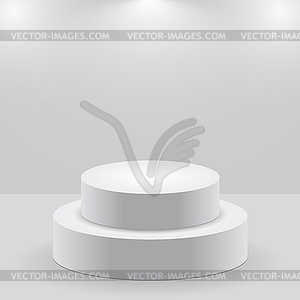 3d Empty white podium on gray background - vector clipart / vector image