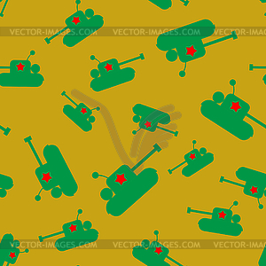 Seamless tank pattern - vector clipart