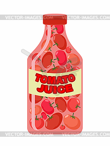 Tomato juice. Juice of fresh vegetables. Tomatoes i - color vector clipart