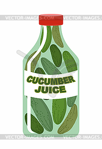 Cucumber juice. Juice of fresh vegetables. Cucumber - vector clip art