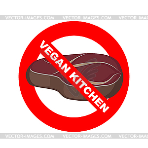 Stop signs. Kitchen excludes meat. Vegetable dishes - vector image