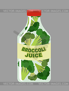 Broccoli juice. Juice of fresh vegetables. - vector clipart