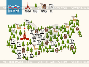 Russia Map. Infographic of Russian Federation. - vector image