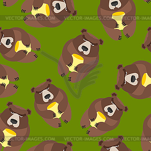 Bear seamless pattern. background of wild animals - vector clipart / vector image