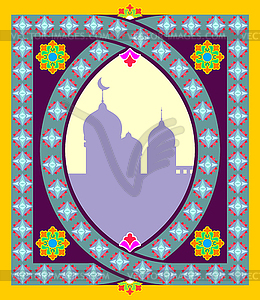 Traditional Oriental mosque frame. Arabic, Islamic - vector image